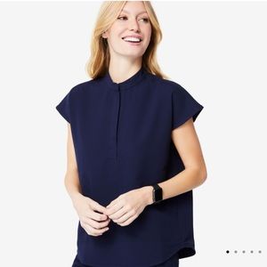 FIGS Navy Rafaela Oversized Scrub Top